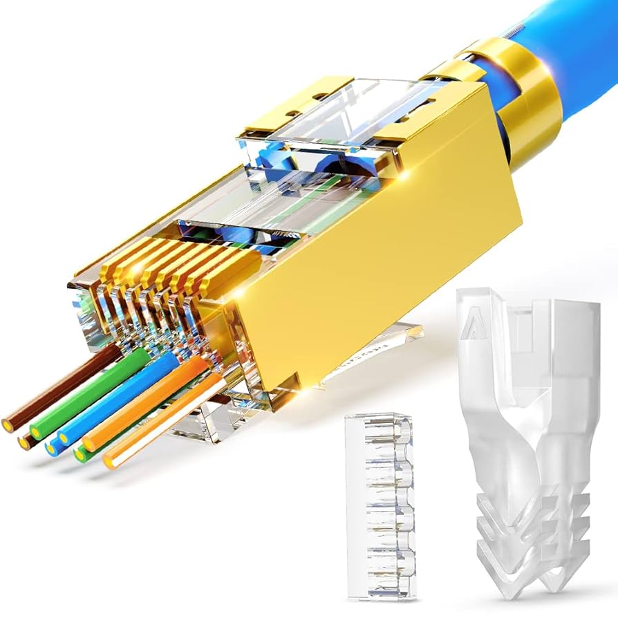Amazon.co.jp: RJ45コネクタ CAT7 貫通 【 AMPCOM】 STP 保護